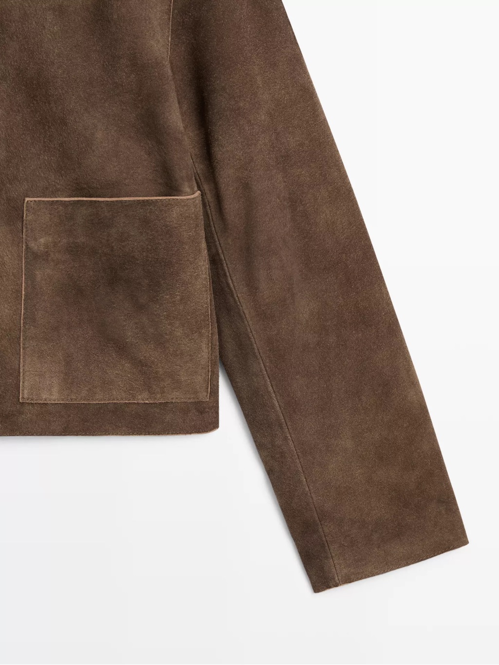 Massimo Dutti Classic Brown Suede Button-Front Jacket — image 2 of 8